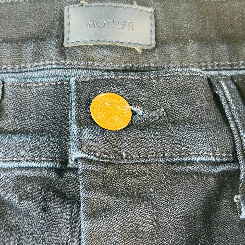 MOTHER The Hustler Roller Skimp  Flare Jeans Blue Denim Front Seam High Rise 26 - Picture 9 of 12